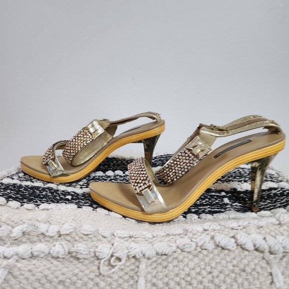 Metallic Rhinestone Dress Sandal - Picture 5 of 5